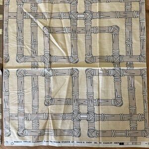 Two David and dash  bamboo trellis fabric samples from the 1980s chintz
